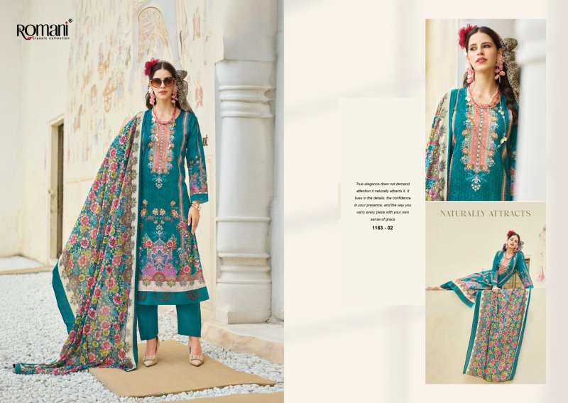 Nafisa Vol 3 By Romani Cotton Mal Printed Embroidery Dress Materials